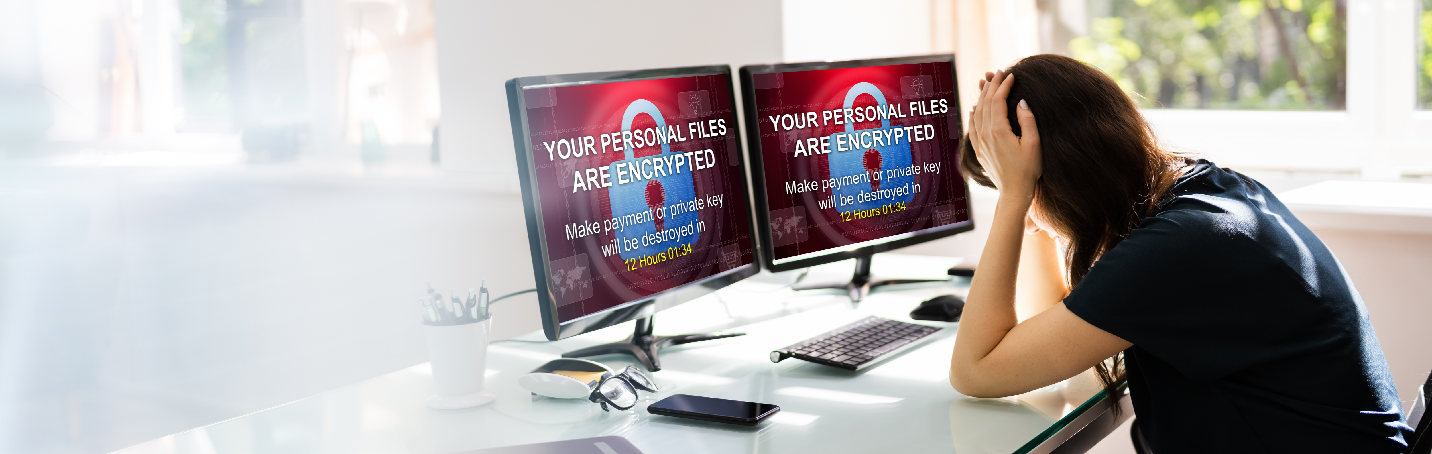 Two different types of ransomware can affect your data and files.